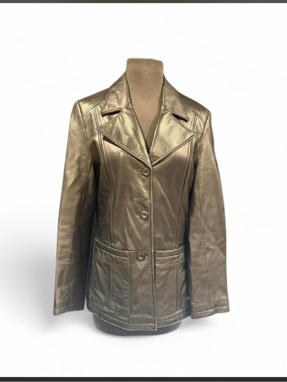 Wilsons Leather Pelle Studio Black Leather Button-Front Jacket